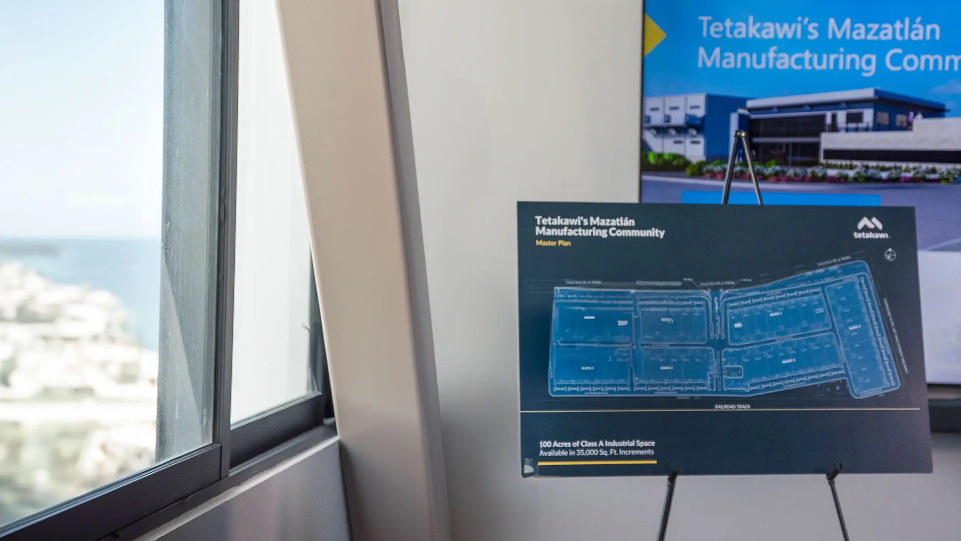 Blueprint of Tetakawi’s Mazatlán Manufacturing Community, showcasing industrial park layout.