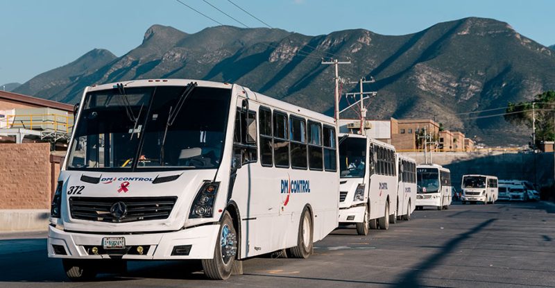 Tetakawi’s workforce transportation buses ensuring employees arrive safely and on time.