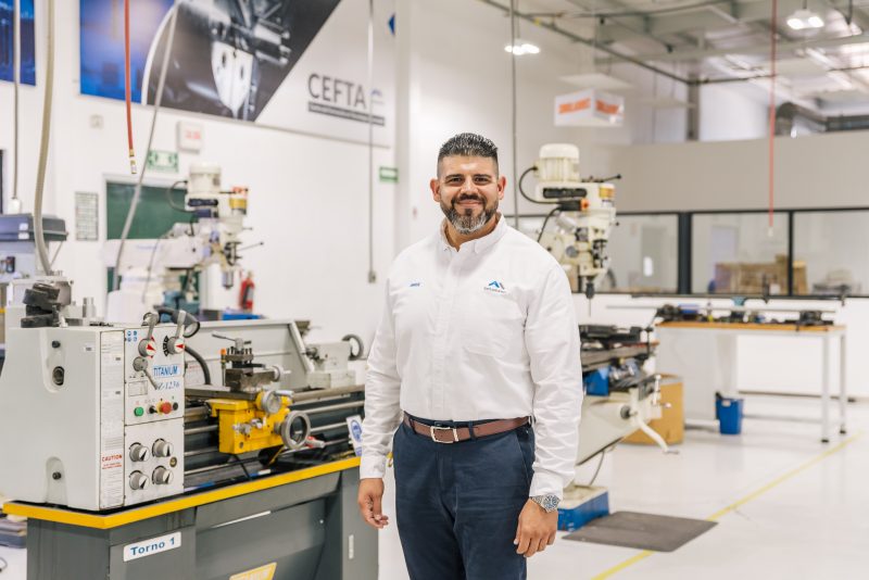 Tetakawi team member at CEFTA, the company’s advanced training center in Mexico, supporting workforce development and execution readiness.
