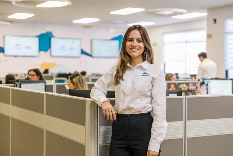 Tetakawi shelter services team member providing administrative support at a manufacturing campus in Mexico